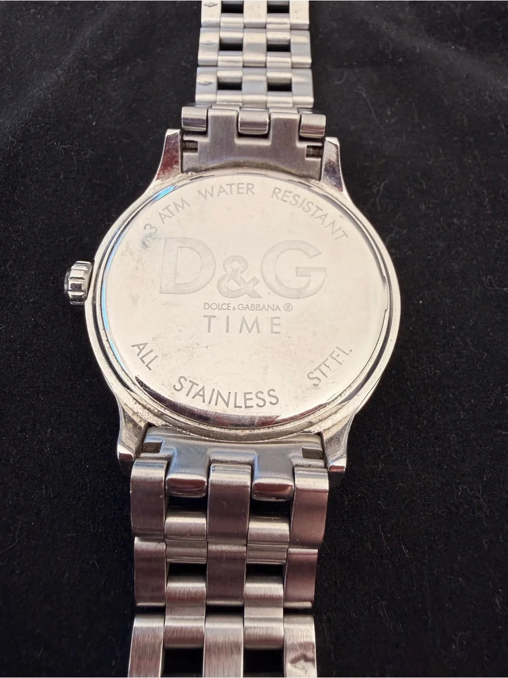 D&G Silver-Tone Logo Link Bracelet Watch